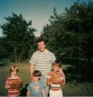 dad with gavillers in the cherry grove